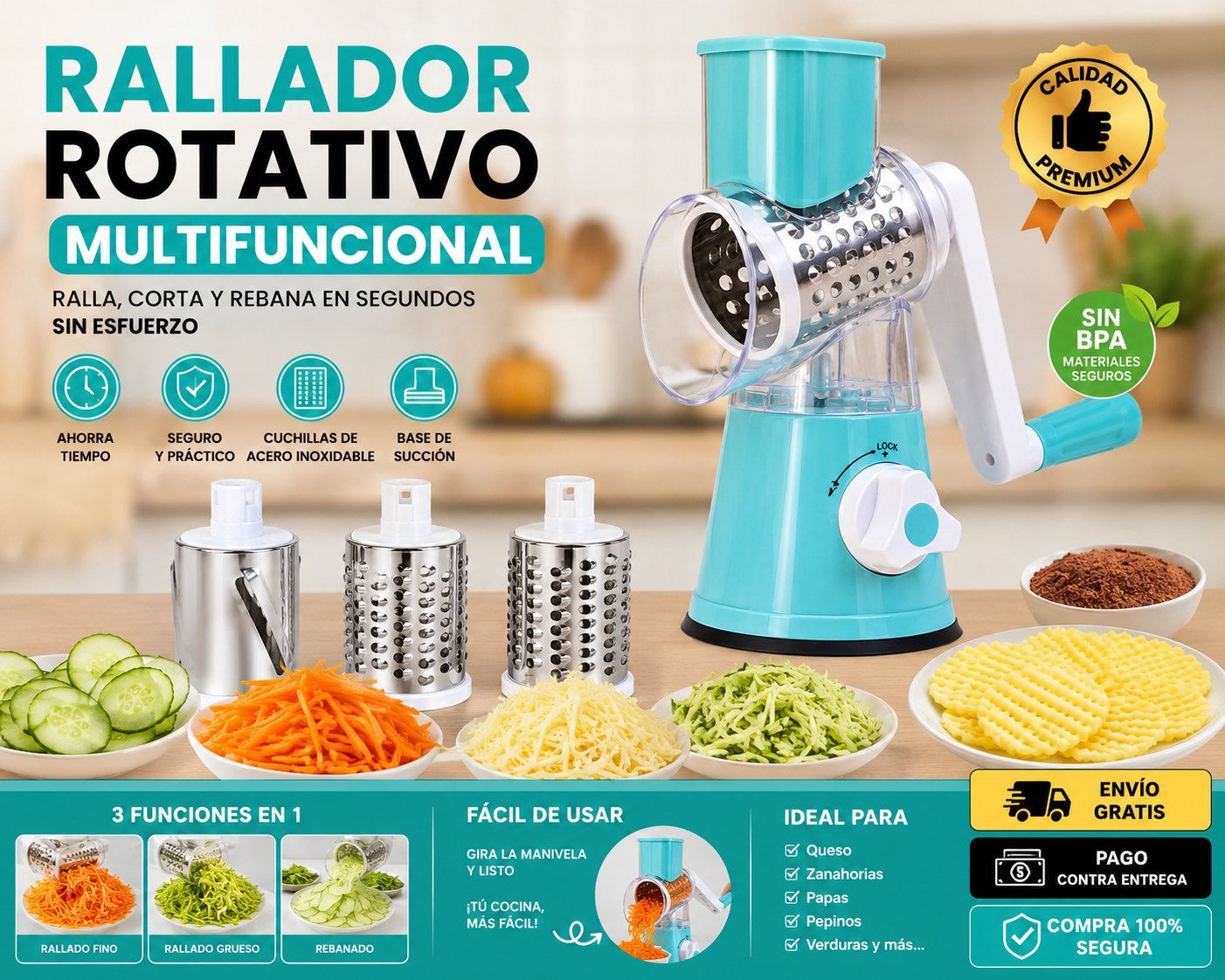 RALLADOR ROTATIVO MULTIFUNCIONAL